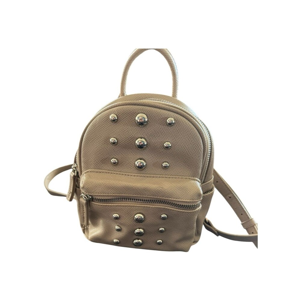 Steve Madden Taupe Mini Backpack with Silver Studs